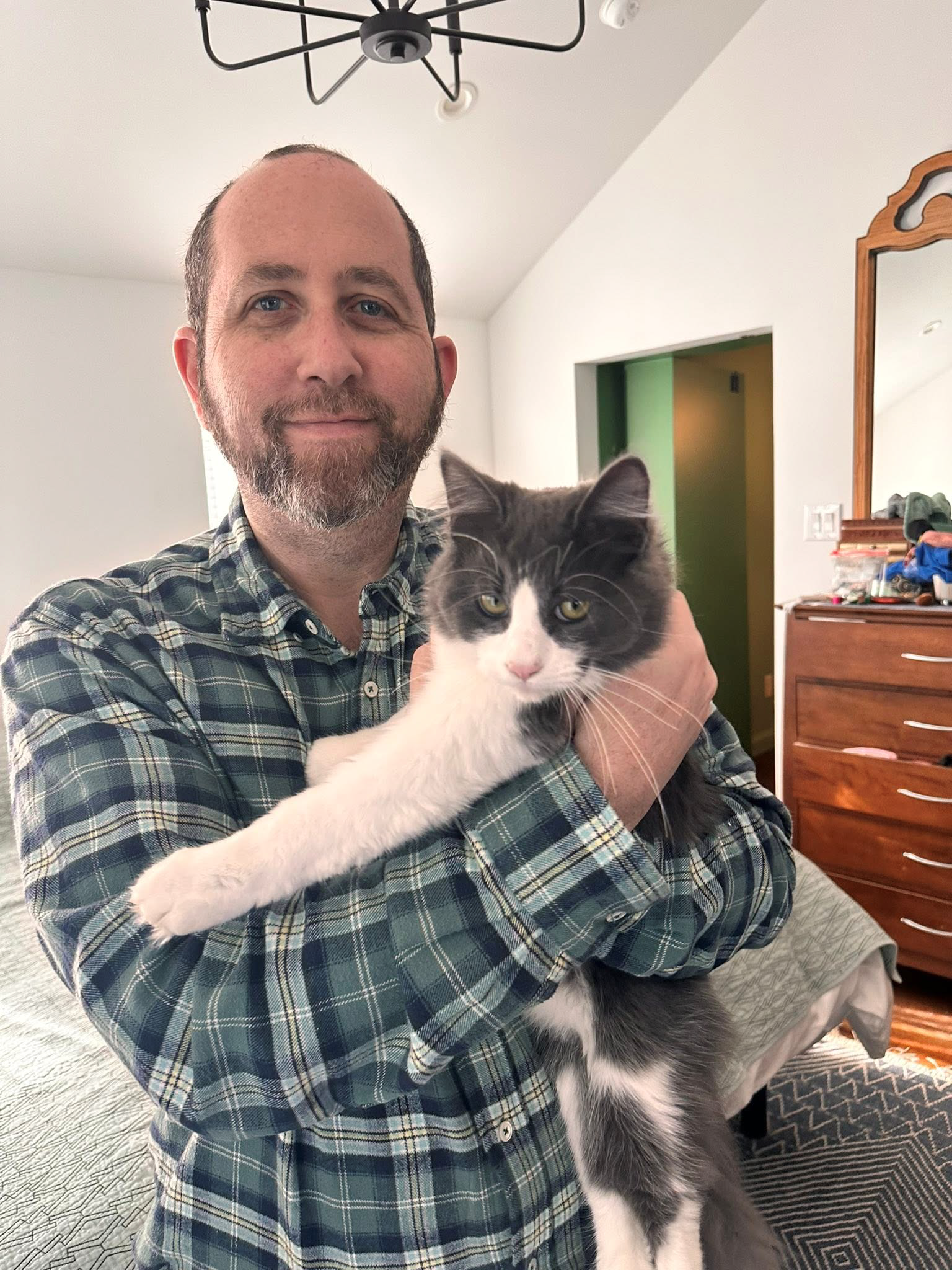 Blair Katz with a cat