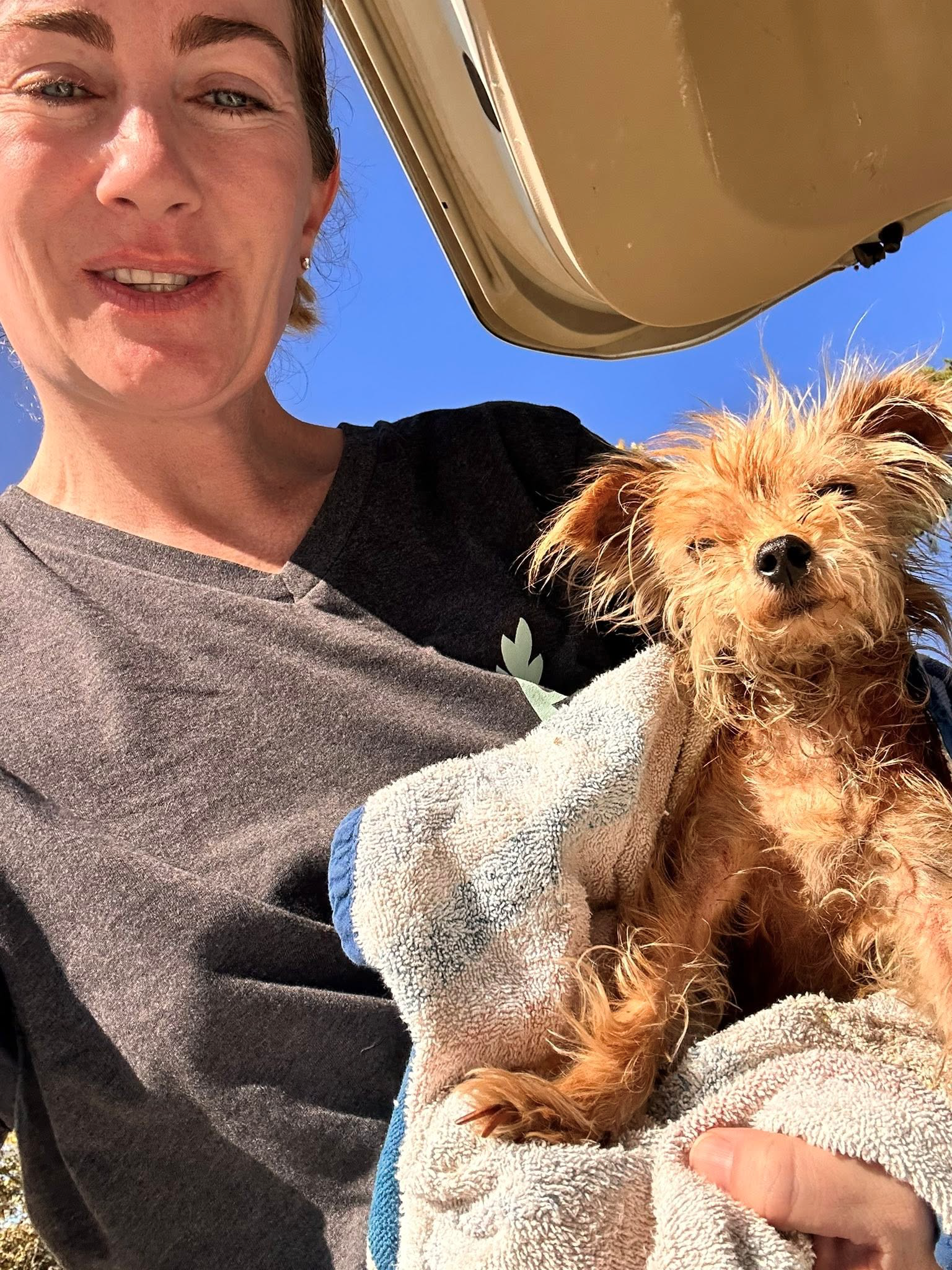 Lee Jamison with a dog